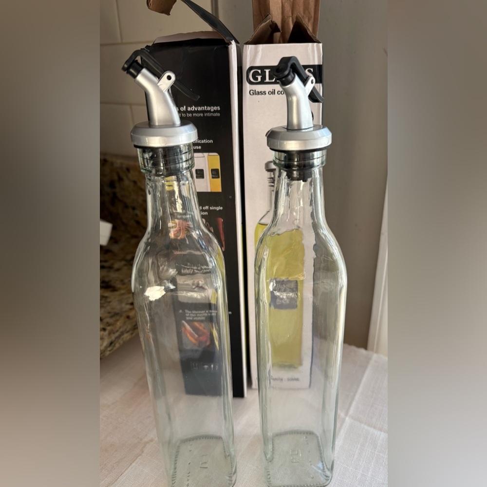 Set of 2 Glass Oil & Vinegar Dispensers (500ML)